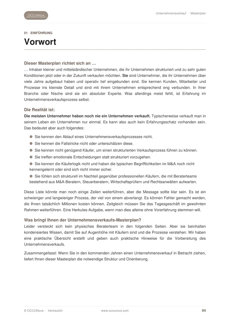 Unternehmensverkauf-Masterplan — Vorschauseite 4